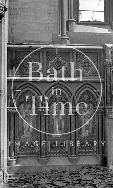 Decorative wall panels inside St. Andrew's Church, Julian Road, Bath 1942