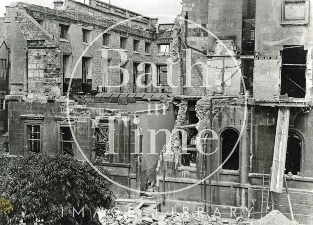 Ruined west wing of the Royal National Hospital for Rheumatic Diseases, Bath 1942