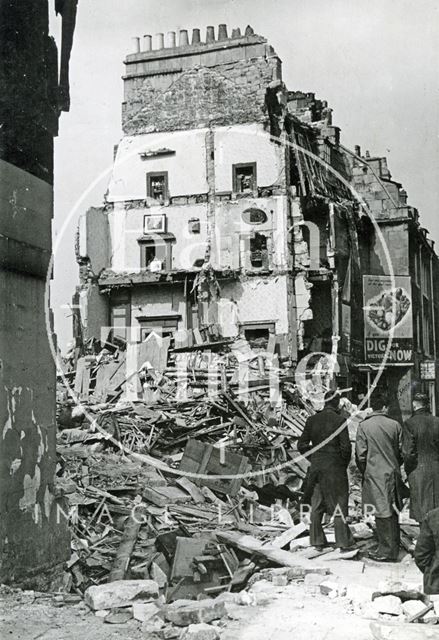 Bombed damaged St. George's Place, Upper Bristol Road, Bath 1942