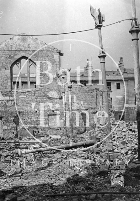 Bomb damaged Salvation Army hostel, Railway Road, Bath 1942