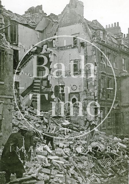 Bomb damaged New King Street, Bath 1942