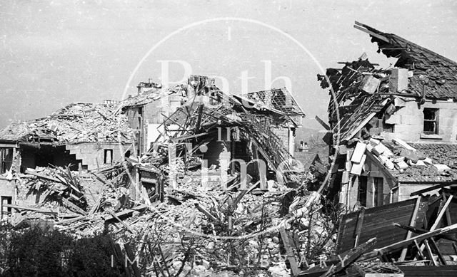 Bomb damage, rear of 92 to 96, Shakespeare Avenue, Bath 1942