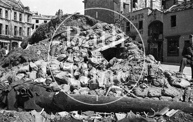 Bomb damaged shelter, New Street, Bath 1942