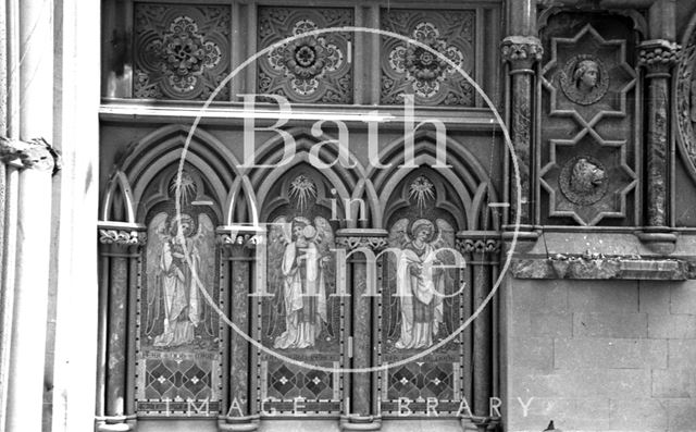 Decorative wall panels inside St. Andrew's Church, Julian Road, Bath 1942