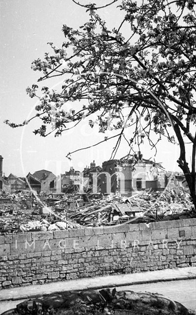 Bomb damaged Elm Grove Terrace (previously-Twerton East Buildings), Lower Bristol Eoad, East Twerton, Bath 1942