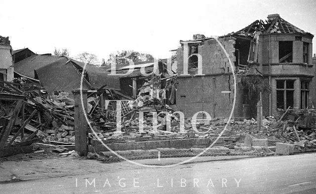 Bomb damaged Stanley Engineering Co., 87, Triangle North, Oldfield Park, Bath 1942