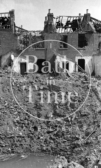 Bomb damaged, Avondale Road, Lower Weston, Bath 1942