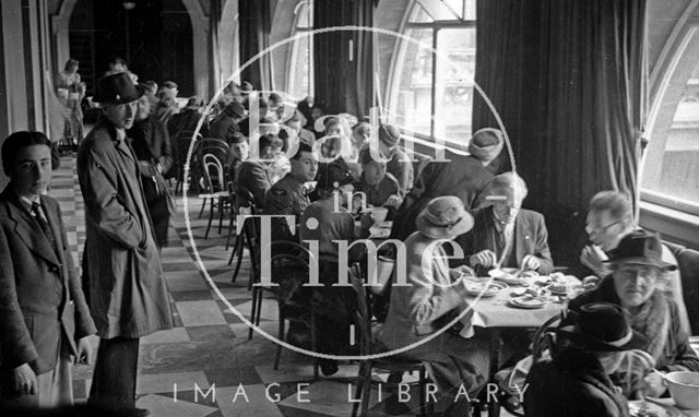 Lunchtime at the British Restaurant, Roman Baths, Bath c.1942