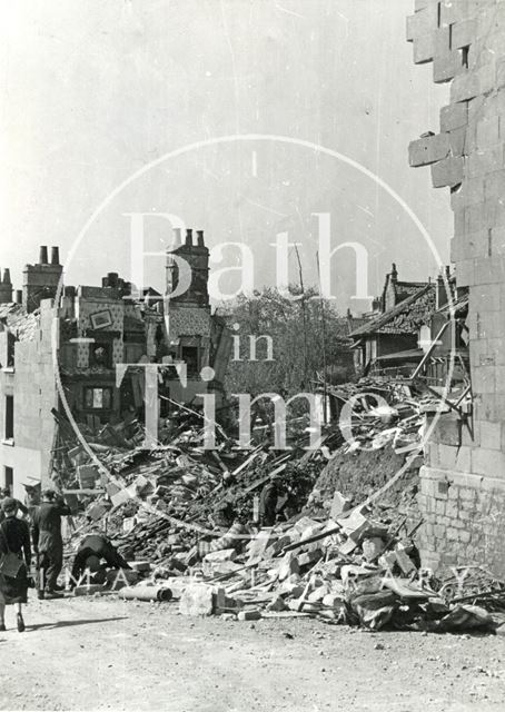 Bomb damaged Snow Hill, Bath 1942