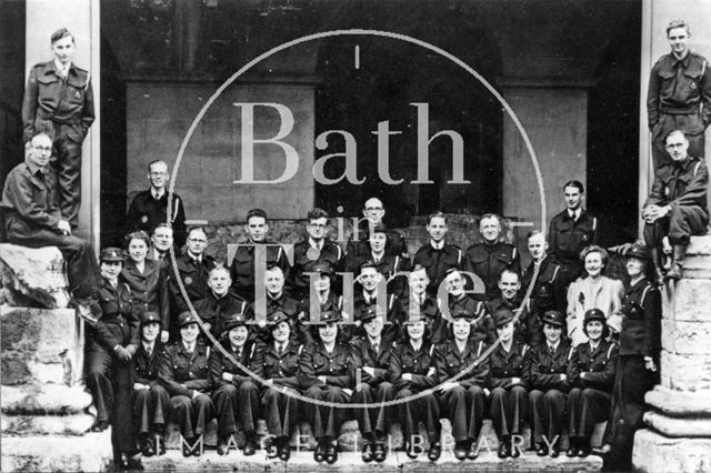 Members of the Bear Garage first aid post at the Roman Baths, Bath c.1940