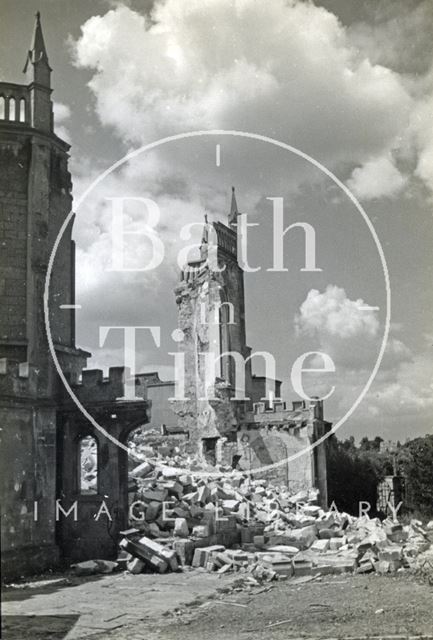 Bomb damaged All Saints' Chapel, Lansdown, Bath 1942