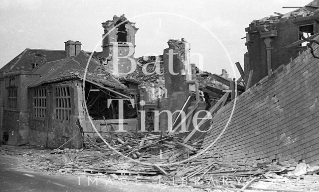 Bomb damaged West Twerton Council Schools, The Hollow, Twerton, Bath 1941