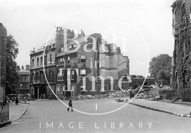 Bomb damaged Regina Hotel, Bennett Street and Circus Place, Bath 1942