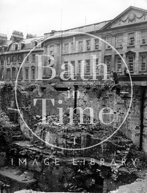 Exposed vaults and cellars, Westgate Buildings, Bath 1970