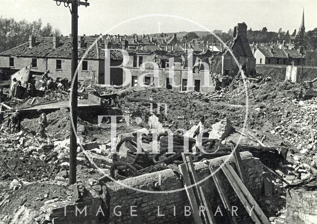 Bomb damaged Rosebery Road, West Twerton, Bath 1942