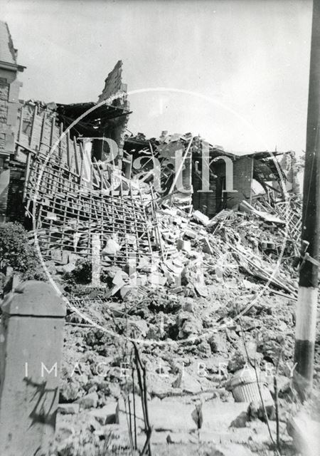 Bomb damaged Second Avenue, Oldfield Park, Bath 1942