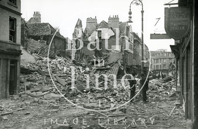 Bomb damaged Kingsmead Street, Bath 1942