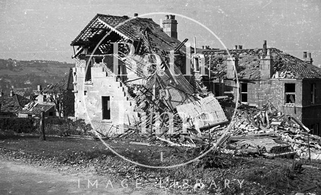 Bomb damaged 107, Shakespeare Avenue, Bath 1942