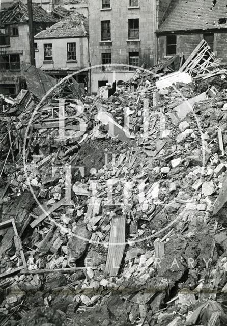 Bomb damaged Circus Place, Bath 1942