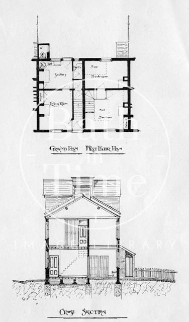 Plan of the new workman's dwellings, Dolemeads, Bath 1901