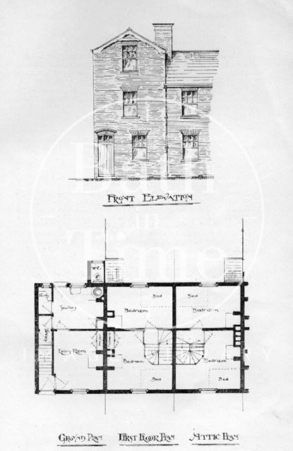 Plan of the new workman's dwellings, Dolemeads, Bath 1901