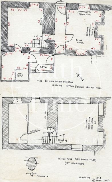 Floor plans, 80, High Street, Twerton, Bath 1964