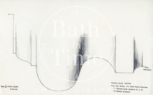 Details of architrave moulding, Weston House, 110, High Street, Weston, Bath 1965