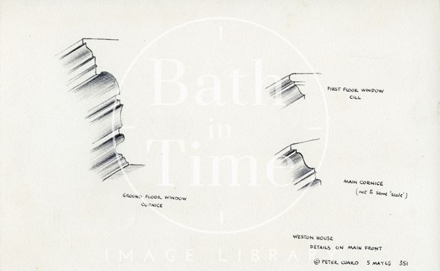 Facade details, Weston House, 110, High Street, Weston, Bath 1965