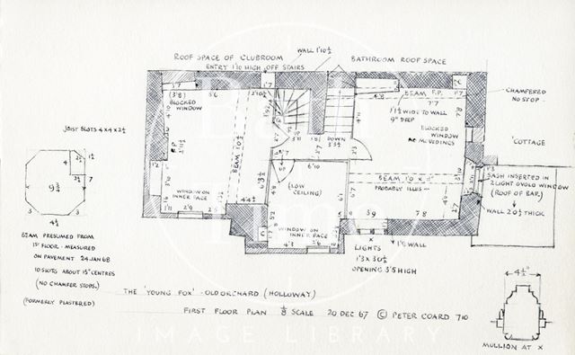 First floor plan, The Young Fox, Old Orchard, Holloway, Bath 1967