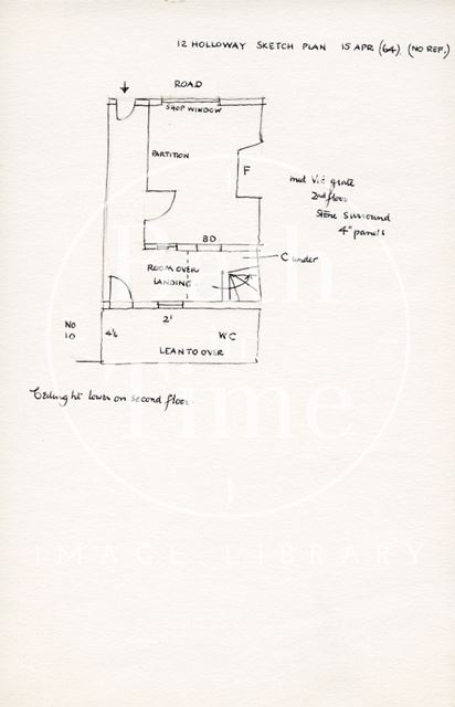 Ground floor plan, 12, Holloway, Bath 1964