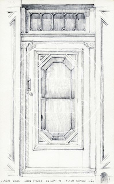 Front door, 14, John Street, Bath 1973