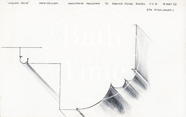 Architrave profile, Jaguar House, 8, Montpelier, Julian Road, Bath 1969