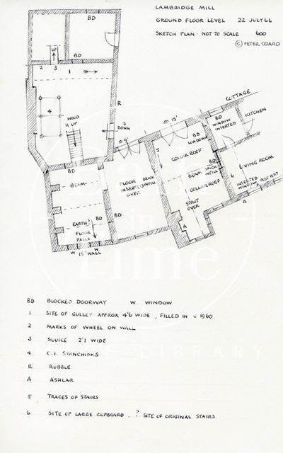 Ground floor plan, Lambridge Mill, Larkhall, Bath 1966