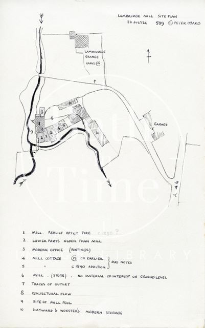 Site plan, Lambridge Mill, Larkhall, Bath 1966