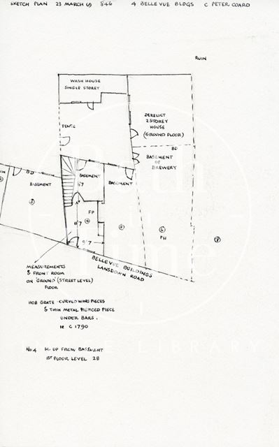 Floor plans, 3 to 6, Belle Vue Buildings, Lansdown Road, Bath 1969