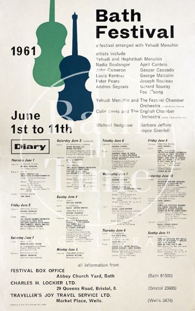 The Bath Festival events poster 1961