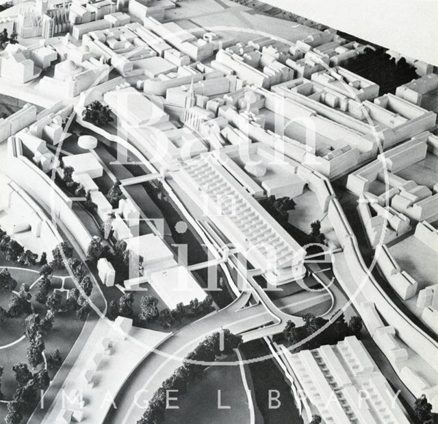 General view of the southwest and southeast quadrants from the north, Bath 1966