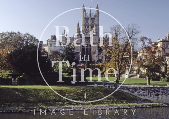 View across Parade Gardens to Bath Abbey c.1976