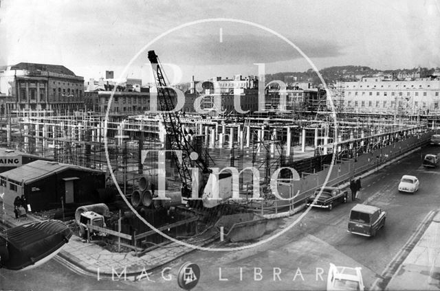 The old Southgate Shopping Centre under construction, Bath 1972