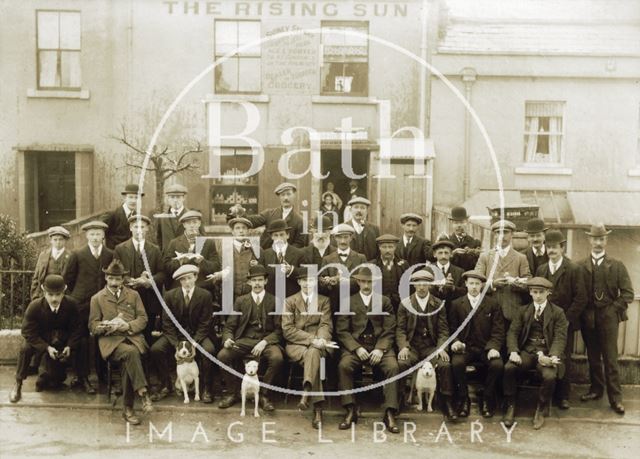 A gathering of pigeon fanciers outside the Rising Sun, 39, Richmond Place, Bath c.1912