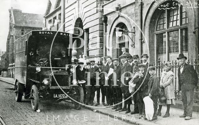 First trip for the Royal Mail parcel van, Manvers Street, Bath 1911