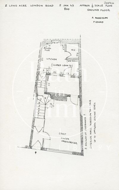 Ground floor plan, 5, Long Acre, London Road, Walcot, Bath 1969