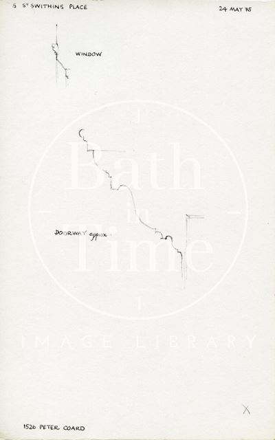 Doorway and window profiles, 5, St. Swithin's Place, off London Street, Bath 1975
