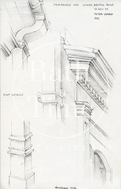 Various details, Newbridge Inn, 1, St. Peter's Terrace, Lower Bristol Road, East Twerton, Bath 1973