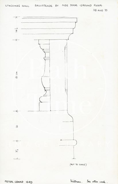 Balustrade, Lyncombe Hall, Lyncombe Vale Road, Bath 1973