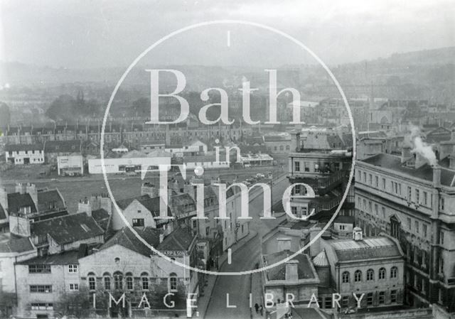 View aong Upper borough Walls towards Avon Street, Bath c.1955