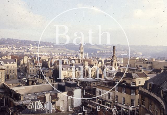 View from the roof of Arlington House, Stall Street towards York Street, Bath c.1990