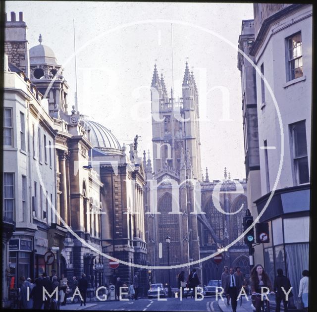 Looking down High Street from Northgate Street, Bath c.1975