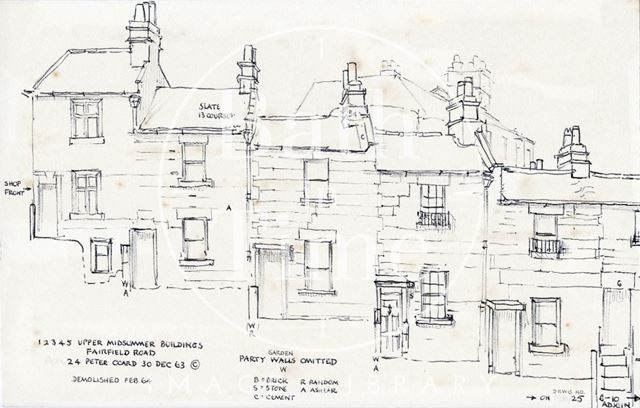 1 to 5, Midsummer Buildings, Fairfield Road, Bath 1963