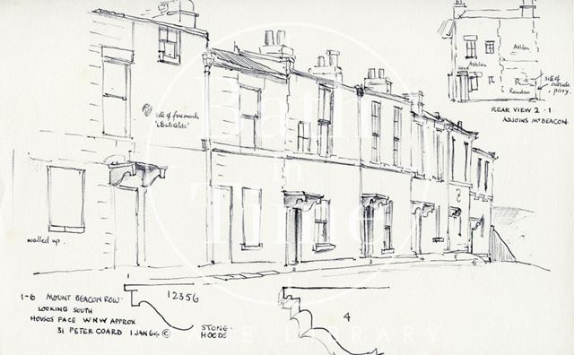 1 to 6, Mount Beacon Row, Beacon Hill, Bath 1964